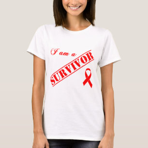 I am a Survivor - Red Ribbon AIDS & HIV T-Shirt