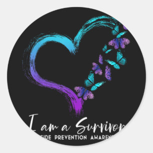 I Am A Survivor Suicide Prevention Awareness _1 Classic Round Sticker