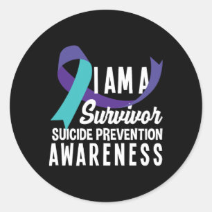 I Am A Survivor Suicide Prevention Awareness Classic Round Sticker
