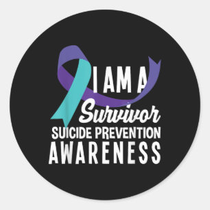 I Am A Survivor Suicide Prevention Awareness Classic Round Sticker