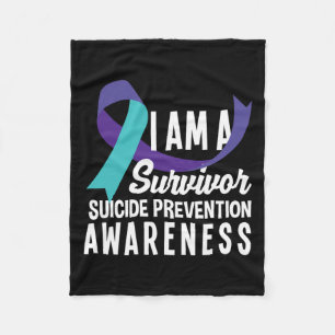 I Am A Survivor Suicide Prevention Awareness Fleece Blanket