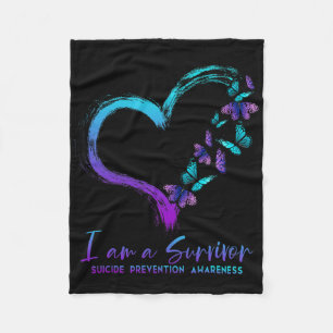 I Am A Survivor Suicide Prevention Awareness  Fleece Blanket