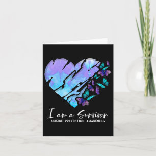 I Am A Survivor Suicide Prevention Awareness Heart Card