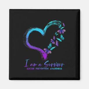 I Am A Survivor Suicide Prevention Awareness Heart Magnet