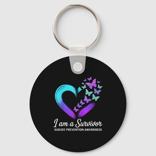 I Am A Survivor Suicide Prevention Awareness  Key Ring (Front)