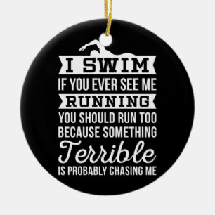I Am A Swimmer Ceramic Ornament