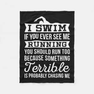 I Am A Swimmer Fleece Blanket