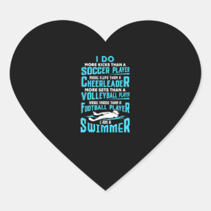 I Am A Swimmer Funny Swimming Pool Swim Lover Gift Heart Sticker