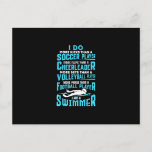 I Am A Swimmer Funny Swimming Pool Swim Lover Gift Holiday Postcard