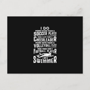 I Am A Swimmer Funny Swimming Pool Swimmer Gift Announcement Postcard