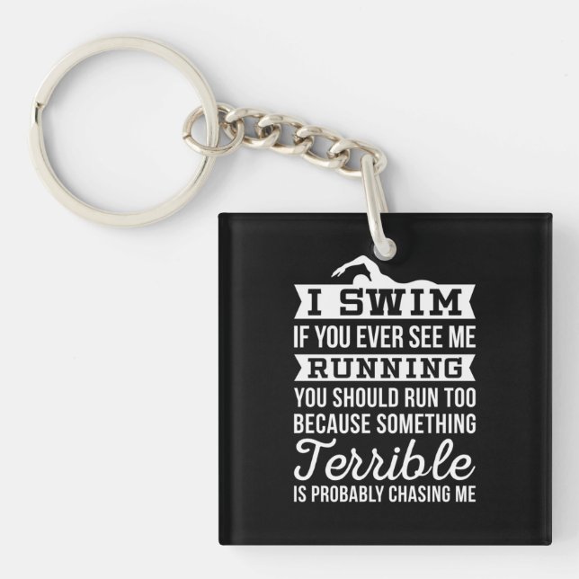 I Am A Swimmer Key Ring (Front)