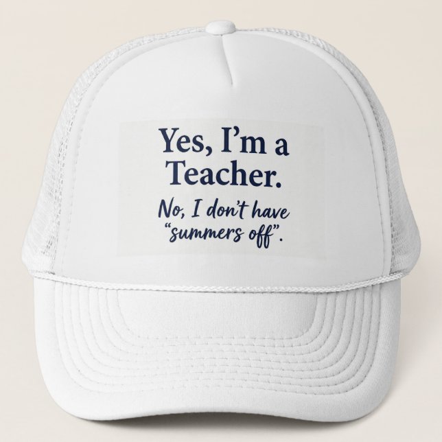 "I am a teacher"  Performance Cap (Front)