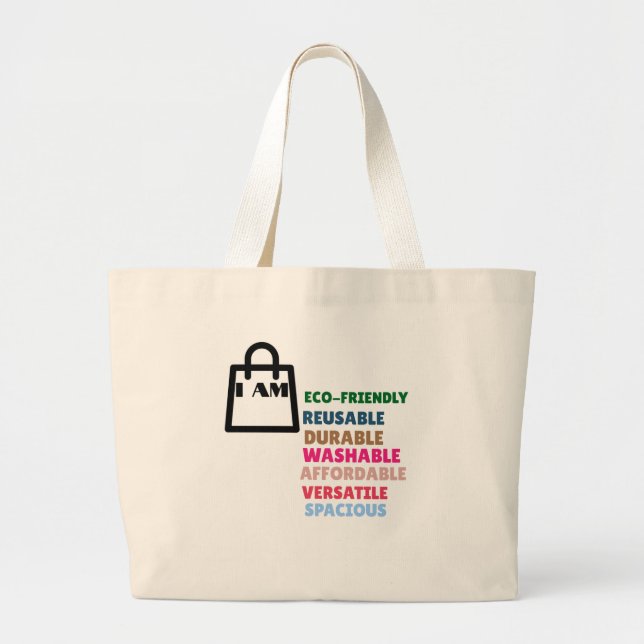 I AM – A Tote Bag That Speaks Strength" (Front)
