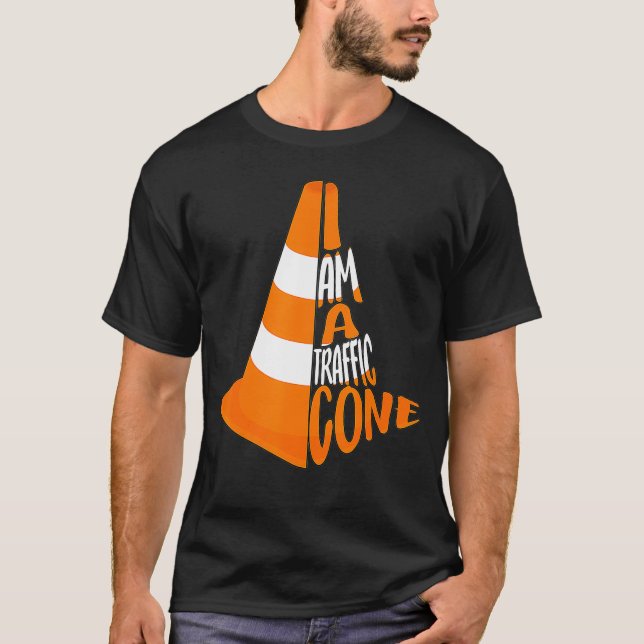 I Am A Traffic Cone Costume Easy Simple Costume T-Shirt (Front)