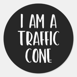 I Am A Traffic Cone Halloween I'm Simple Costume E Classic Round Sticker