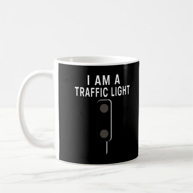 I Am A Traffic Light Novelty Yellow Traffic Light  Coffee Mug (Left)