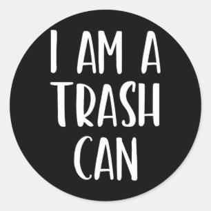 I Am A Trash Can Halloween I'm Simple Costume Easy Classic Round Sticker