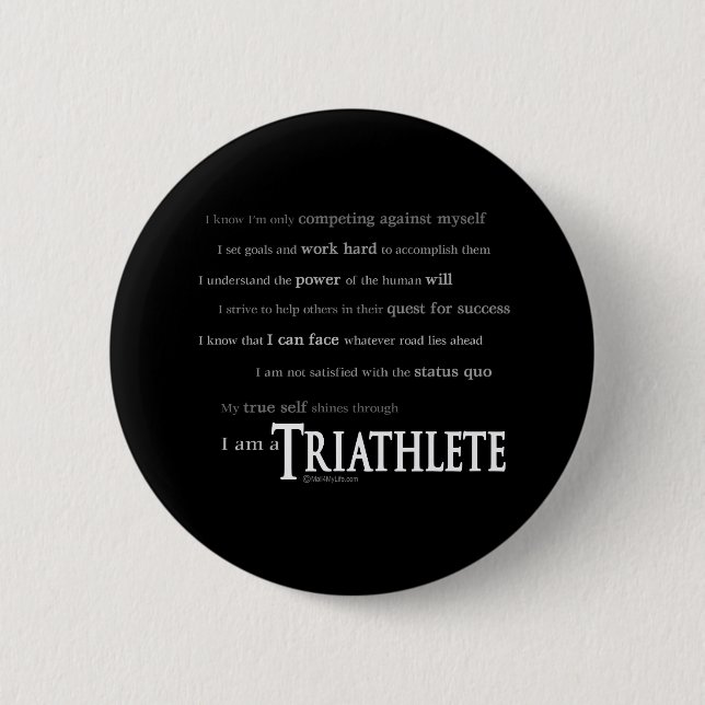 I am a Triathlete 6 Cm Round Badge (Front)