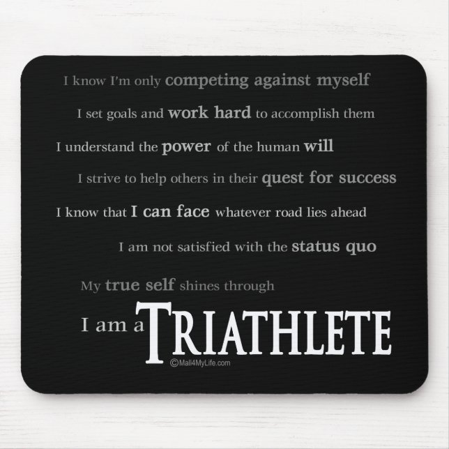 I am a Triathlete Mouse Pad (Front)