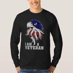 I Am A Veteran Angry Bald Eagle With American Flag T-Shirt