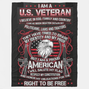 I AM A VETERAN FLEECE BLANKET