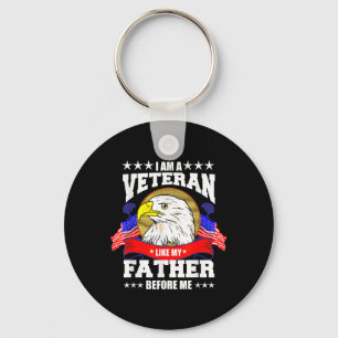 I Am A Veteran Like My Father Before Me Memorial Key Ring