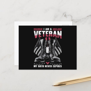I am A Veteran My Oath Never Expires Veteran Day  Postcard