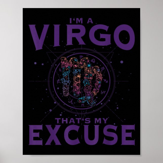 I Am A Virgo Zodiac Sign Graphic Art Virgin Horosc (Front)