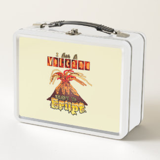 I am a volcano ready to erupt metal lunch box