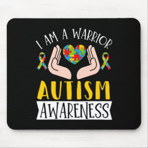 I Am A Warrior Autism Awareness Disabilities Month Mouse Pad