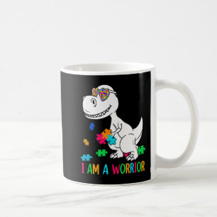 I Am A Warrior Autism Family Dinosaur Autism Aware Coffee Mug