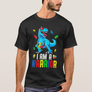 I Am A Warrior Autism Family Dinosaur Autism Aware T-Shirt