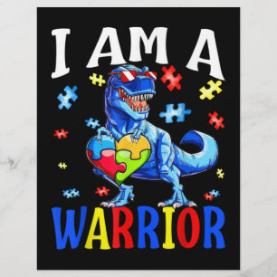 I Am A Warrior Autism Family Dinosaur Autism Custom Letterhead