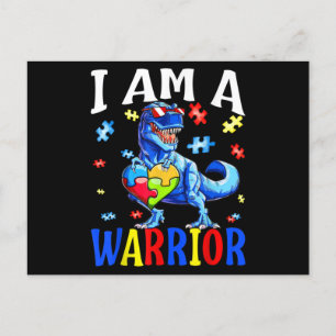I Am A Warrior Autism Family Dinosaur Autism Postcard