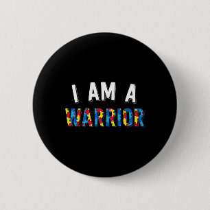 I Am A Warrior Autism Family Puzzle Autism Awarene 6 Cm Round Badge