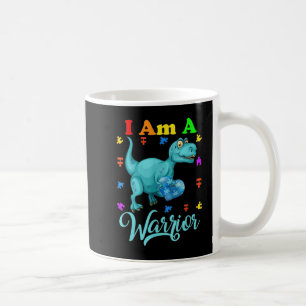 I Am A Warrior Autism Family TRex Dinosaur Autism  Coffee Mug