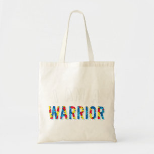 I Am A Warrior design. Put the puzzle piece on you Tote Bag