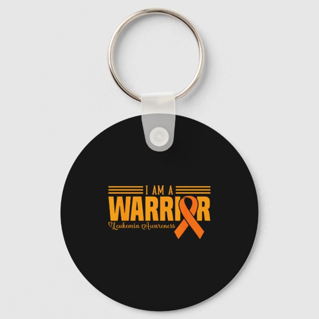 I Am A Warrior Funny Leukemia Blood Cancer Awarene Key Ring (Front)