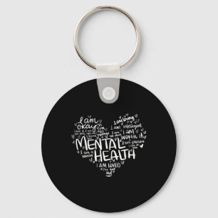 I Am A Warrior Heart Mental Health Awareness Gifts Key Ring