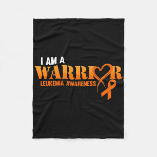 I Am A Warrior Leukaemia Awareness Orange Ribbon G Fleece Blanket