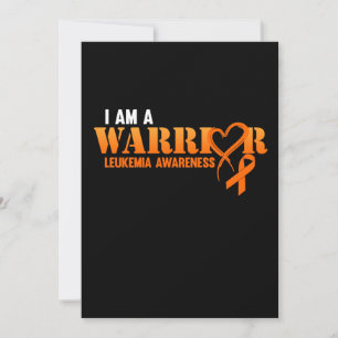I Am A Warrior Leukaemia Awareness Orange Ribbon Invitation