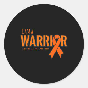 I am a Warrior Leukaemia Cancer Awareness Classic Round Sticker