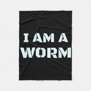 I Am A Worm In Simple Costume Easy Funny  Fleece Blanket