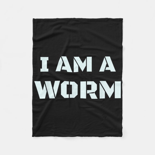 I Am A Worm In Simple Costume Easy Funny  Fleece Blanket (Front)
