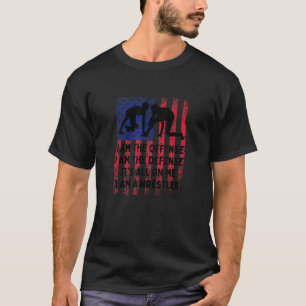 I Am A Wrestler Fun Wrestling American Flag T-Shirt
