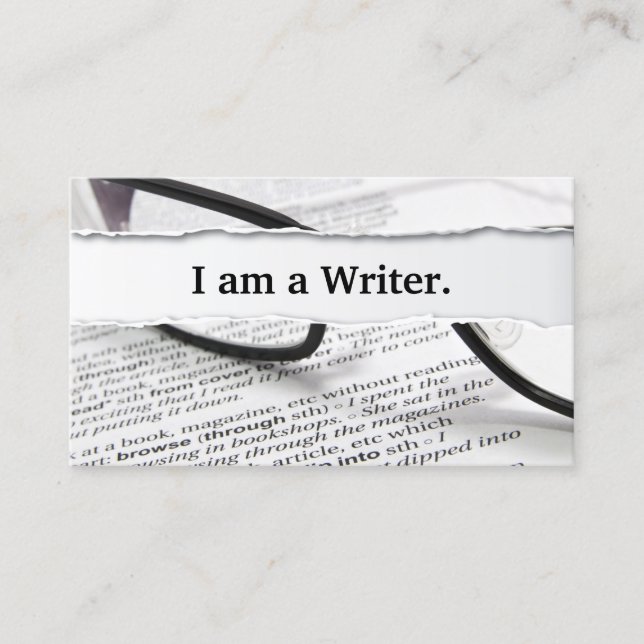 I Am a Writer business card (Front)