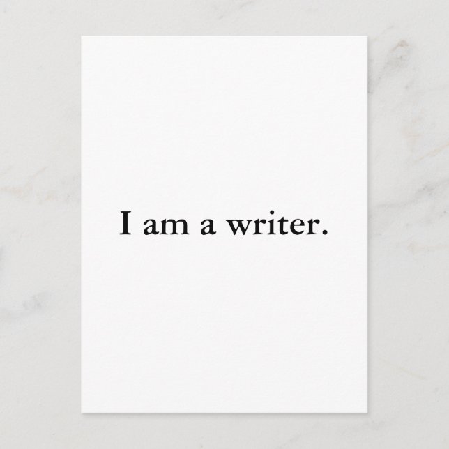 I am a writer postcard (Front)