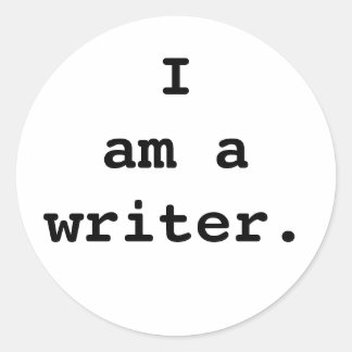 I am a writer sticker. classic round sticker
