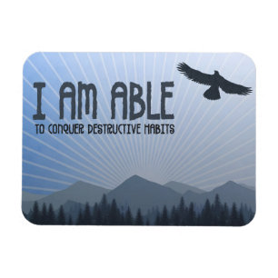 "I am able to conquer" Motivation Affirmation Flex Magnet