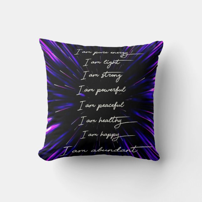 I Am Abundant Positive Affirmations Cushion (Front)